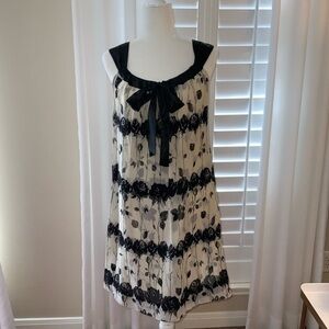 Donna Ricco Stunning  Black Rose Party Dress